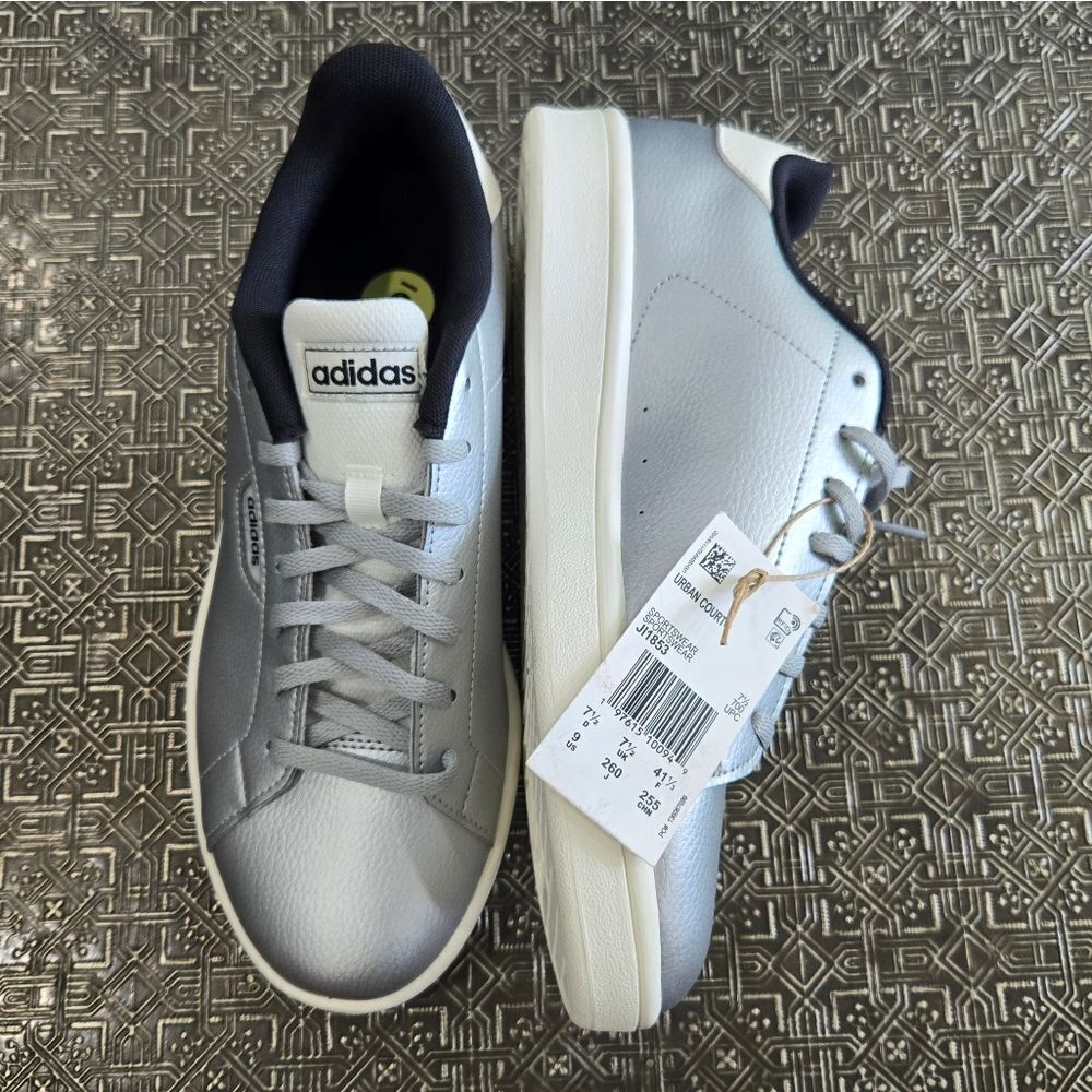🐢 Adidas Urban Court Tennis Silver Sneakers Women Size 9 NEW